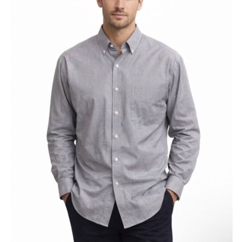 Lauren Ralph Lauren Men's White Blue Micro Check LS Button Down Shirt 18 34/35